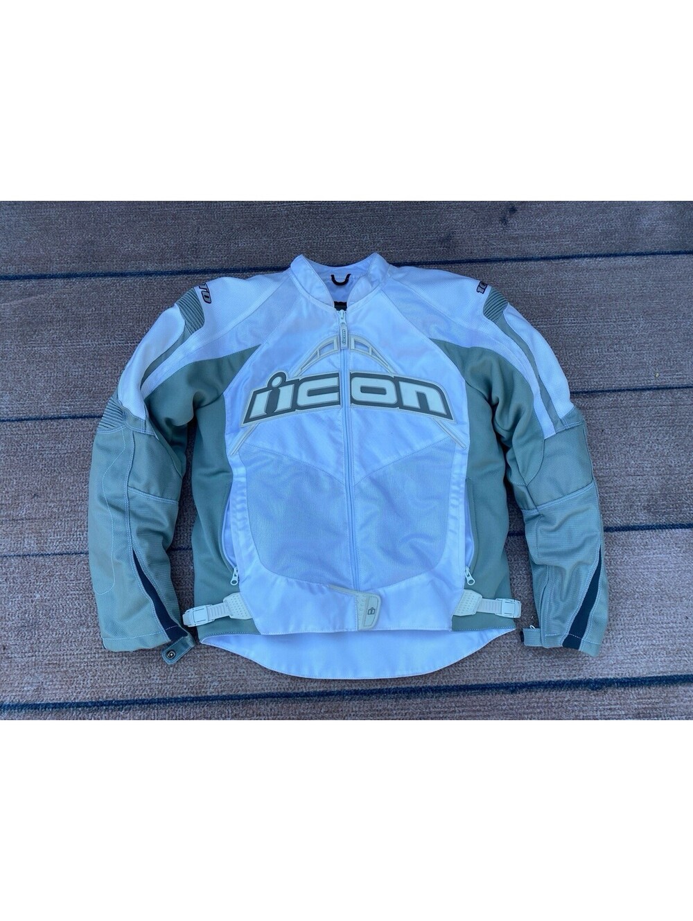 Icon Motorsports Contra Performance Series Motorcycle Jacket White Gray